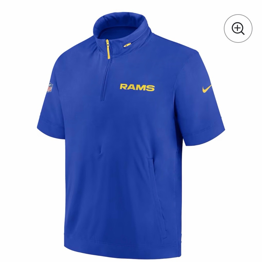 Nike Blue and Yellow Rams Quarter-Zip Shirt